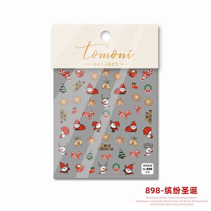 Japonés Navidad uñas 2022 nuevo lindo Halloween Año Nuevo muñeco de nieve ELK copo de nieve alivio invierno estilo