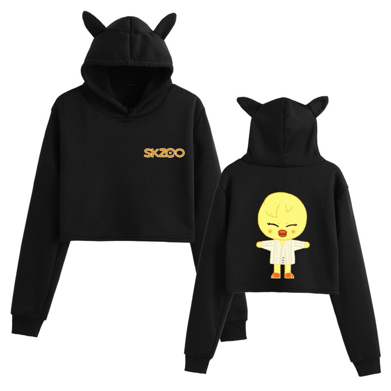 New Amazon Aliexpress Skzco Korean Group Merchandise Cute Cat Ear Loose-Fitting Cropped Hoodie New Amazon Aliexpress Skzco Korean Group Merchandise Cute Cat Ear Loose-Fitting Cropped Hoodie