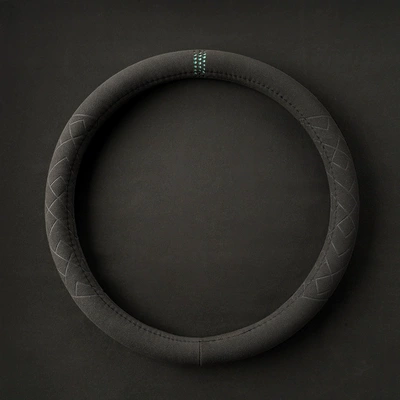 four seasons Sports wind – Steering wheel cover - grid-round-green-label-38cm