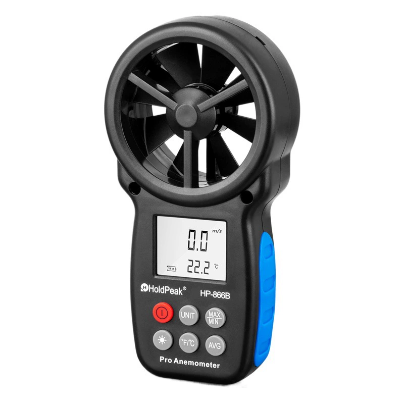 Huapu HP-866 Series Электронный цифровой измеритель объема воздуха Измерение влажности Портативный интегрированный Портативный анемометр температуры