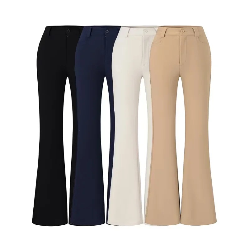 High-End, Simple, Tight-Fitting, Beautiful Crotch, Micro-Flared Pants for Women, Autum Draped, Versatile Elastic Tight-Fitting Casual Pants