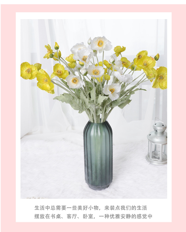 虞美人高仿真花绢花假花家居装饰花束客厅摆件仿真花卉详情15