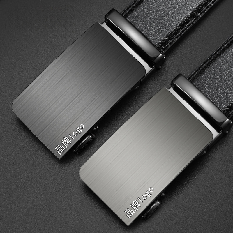 Cinturón de cuero para hombres 2025 nuevo cinturón de cuero de hebilla automática, cinturón de cuero de alta calidad, pantalones de piel de vaca de mediana edad, cinturón de piel de vaca de segunda capa