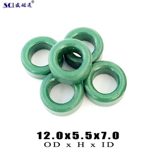 T12x5.5x7 Shenzhen large wholesale high permeability soft magnetic ferrite common mode inductance manganese zinc green magnetic ring