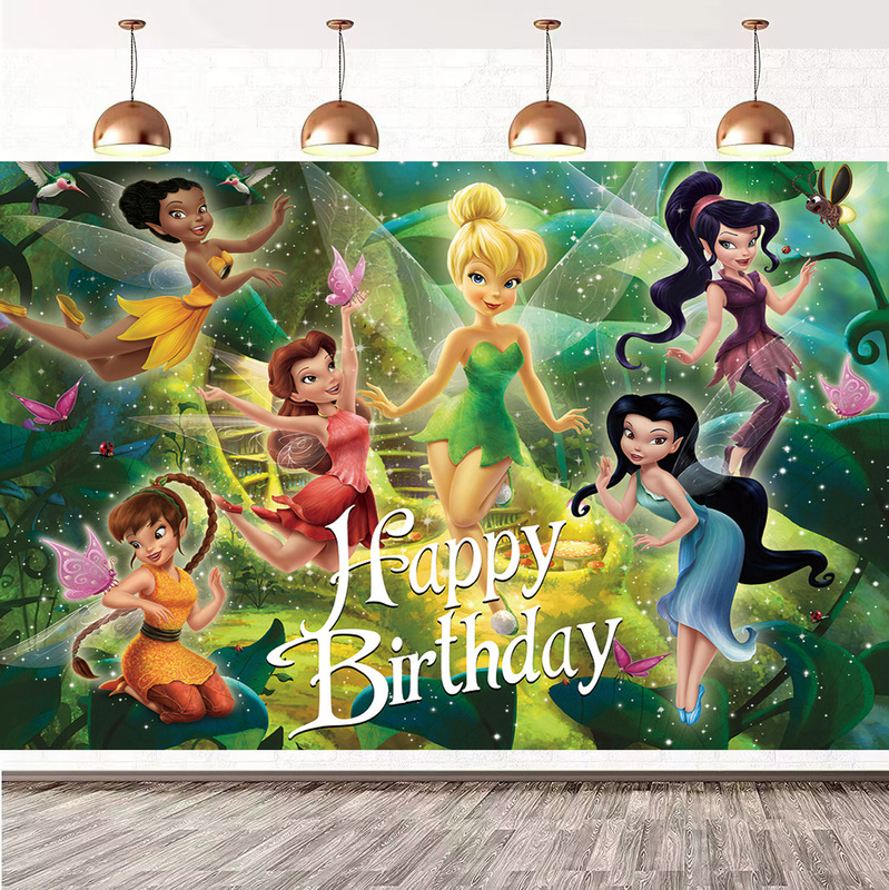 Amazon Photography Background Cloth Cartoon Flower Fairy Baby Bath Birthday Photo Party Decoration