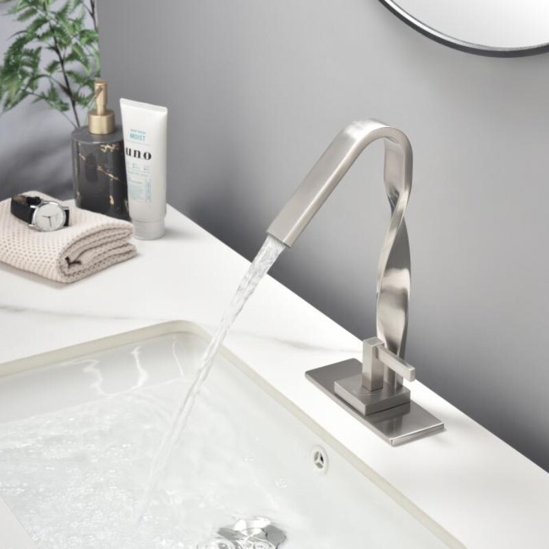 Factory supply brushed nickel faucet copper single hole hot and cold dual-purpose bathroom bathroom basin faucet wholesale