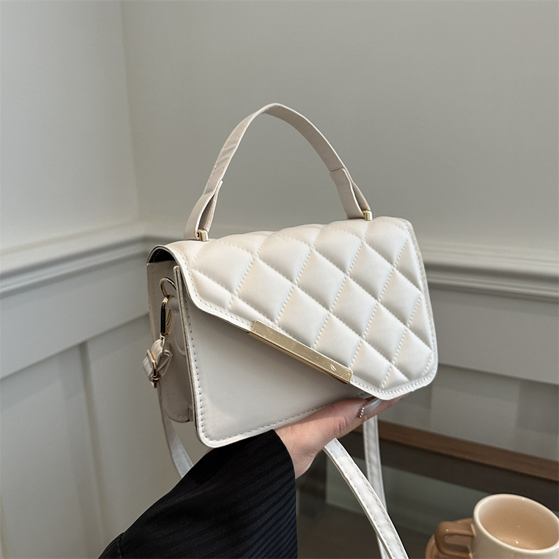 Linger retro bolso mujer 2024 nuevo bolso de hoja de aluminio inclinado bolso de mano pequeña bolsa de hombro coreana temperamento universal bolso de hombro