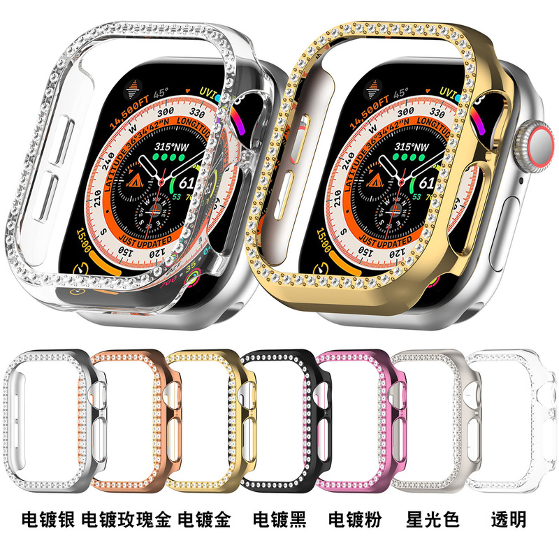 For Apple Watch 10 Diamond Protective Case Apple watch Series10 Case PC Hollow-out Protective Case