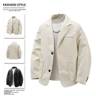 American Style Retro Spring and Autumn Thickened Lapel Leather Jacket Men's Maillard High-end Style Couple's Jacket Coat Hong Kong Style