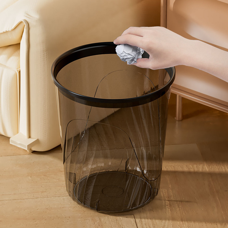 Transparent trash can high-value household light luxury kitchen living room toilet bathroom large bedroom office wastebasket