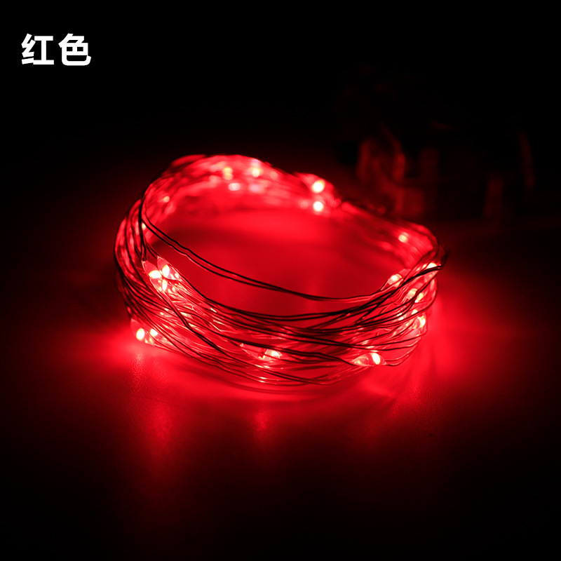 Fábrica al por mayor botella de vino tapón luz ins luz decorativa de color LED de alambre de cobre Cadena de luz botón impermeable caja de la batería Luz de alambre de cobre