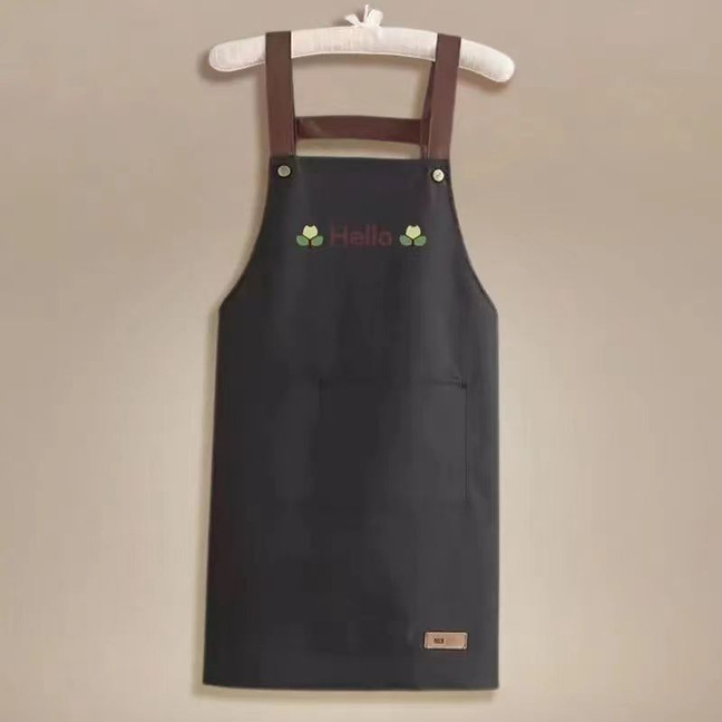 21丝家用厨房做饭女围裙纯色防水防油简约围腰餐饮工作服双肩背带|undefined