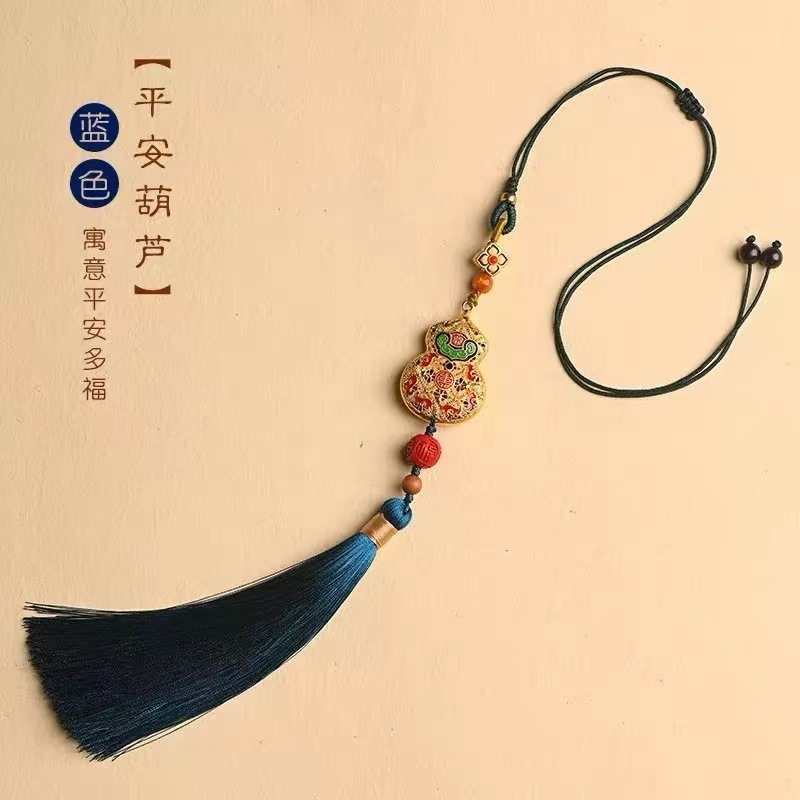 High-grade gourd car pendant car pendant car brass pendant enamel tassel handmade creative men's and women's style