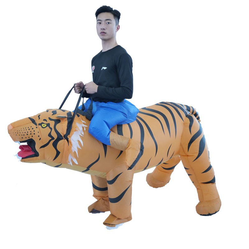 Amazon explosión impresa inflatable T-Rex disfraz Halloween multicolor T-Rex disfraz de fiesta disfraz de muñeca