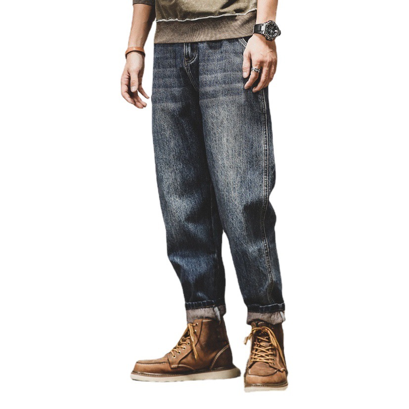 Pantalones de Mezclilla Rectos para Hombre de Algodón para Ocio