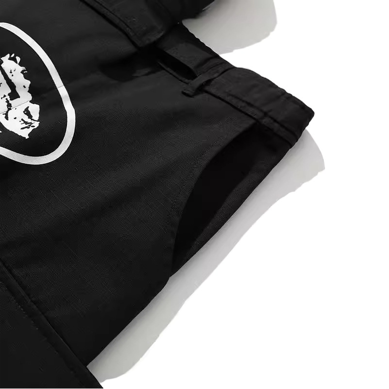 Alta calle suelta casual impreso multi-Bolsillo pantalones cortos