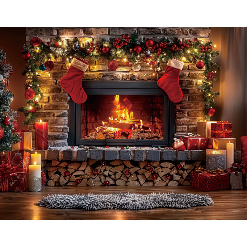 Tela de fondo de estudio de Navidad Actividades de Navidad Decoración de fiesta Tela de pared de fondo Escena de nieve de Navidad Tela colgante de fondo de foto