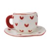 Xinming's new red caring cup disc ceramic hand pinch coffee cup niche hand -painted cup disc house milk cup