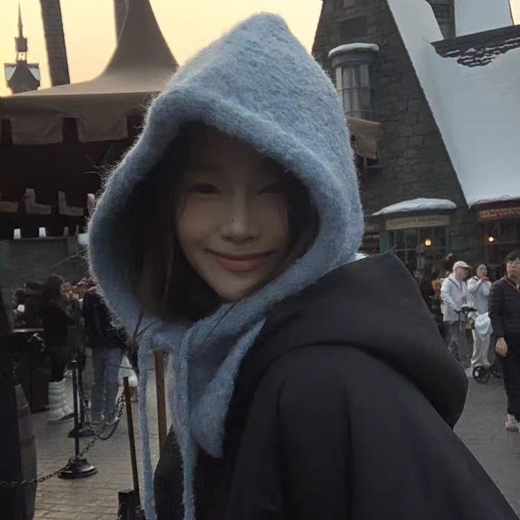 巴拉克拉法帽子女新款秋冬保暖情侣连体针织帽围脖一体混纺毛线帽|undefined