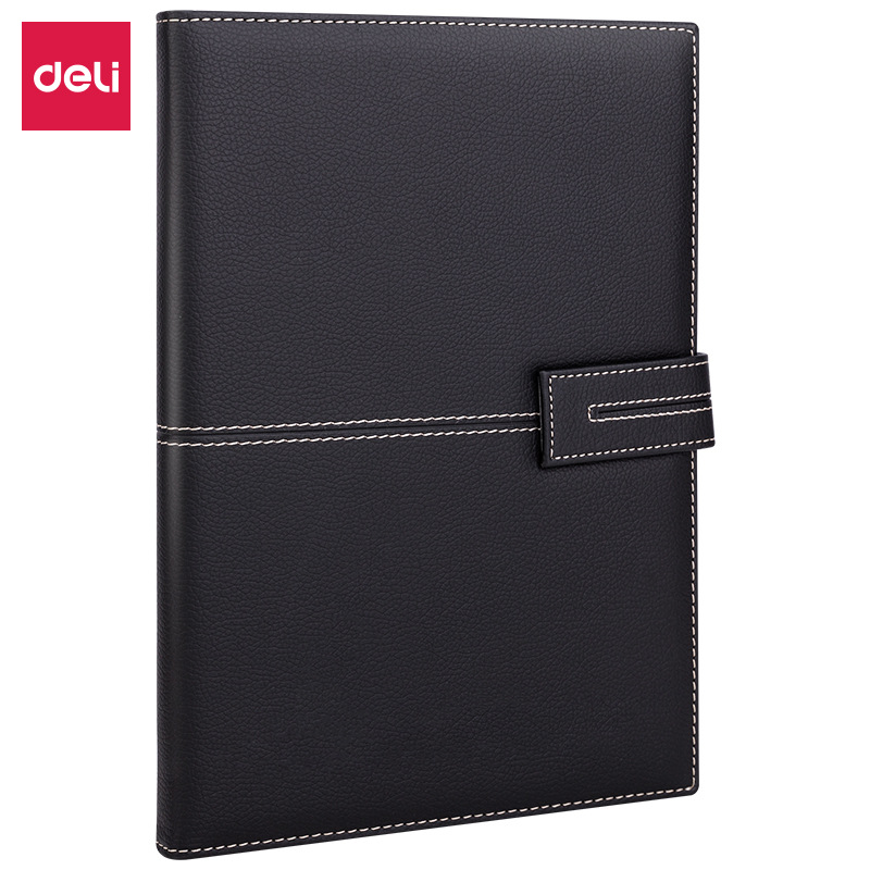 Deli 3344 libro de cuero 16K cuaderno de negocios simple Bloc de notas reunión Libro de grabación suministros de oficina