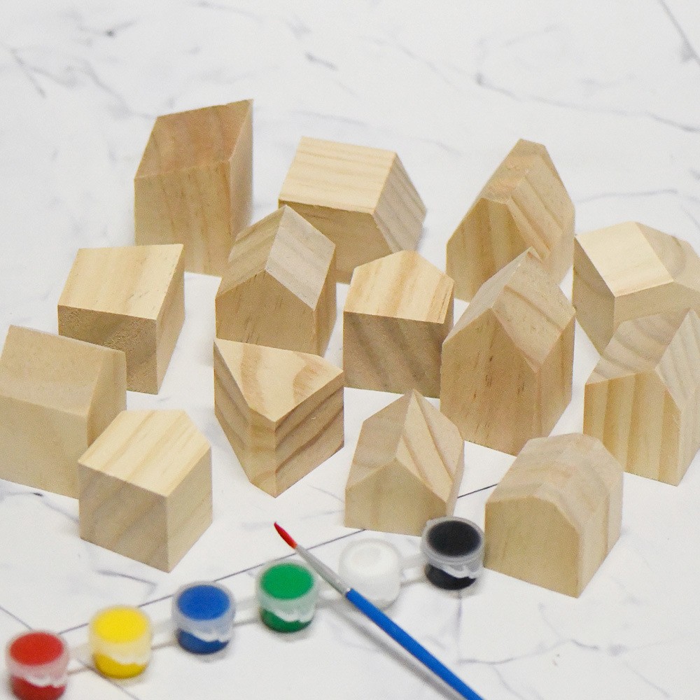 Nuevo producto bricolaje pintado a mano madera embrión fruta árbol de Navidad campana hongo casa se puede colorear regalo de vacaciones preescolar