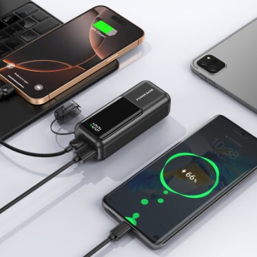 新しいコンパクトな内蔵ワイヤーパワーバンク 10000 mAh デジタルディスプレイ 22.5 W 超高速充電ポータブル電源|undefined
