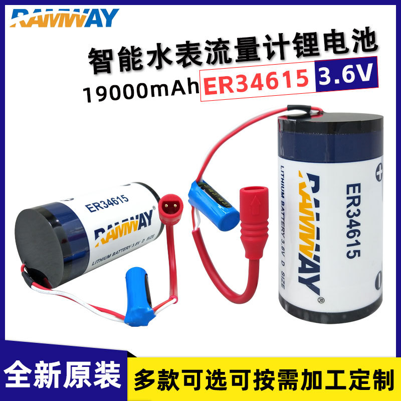 RAMWAY睿奕ER34615+0820 3.6V锂电池适用于智能水表燃气表流量计