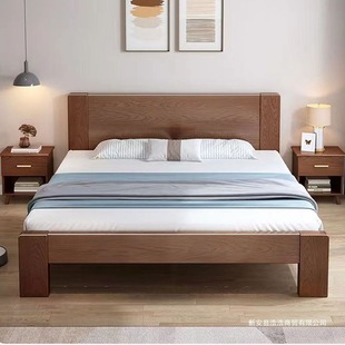 Solid Wood Bed. Home Use. Master Bedroom Double Bed for Small Apartments. Simple Single Bed for Rental