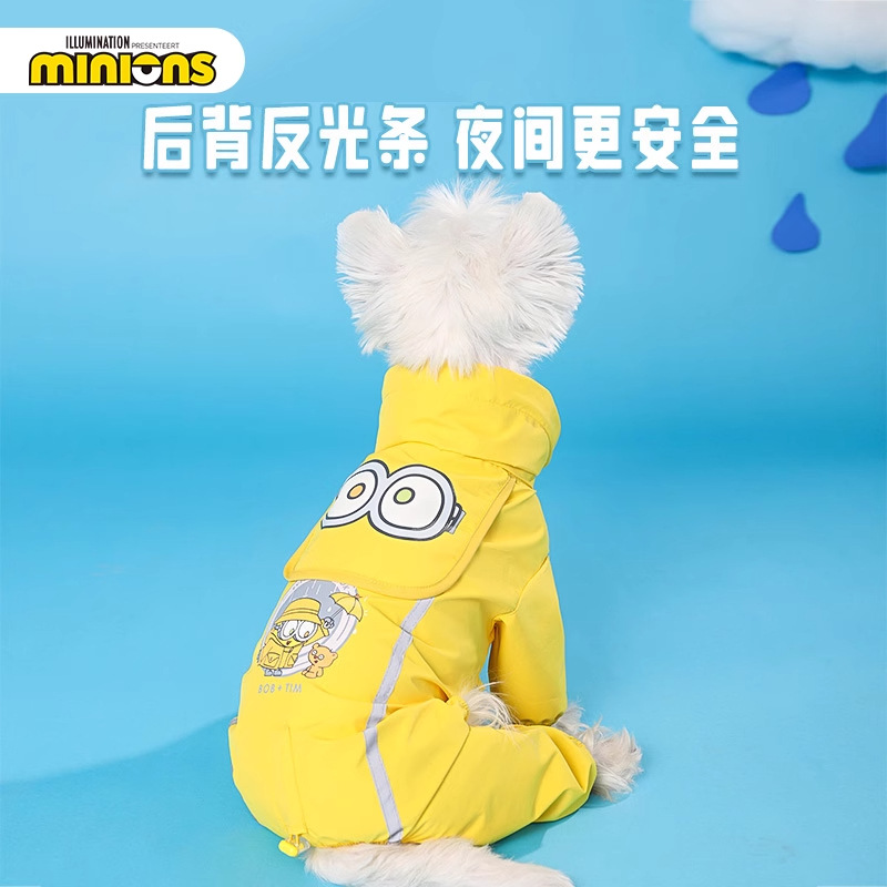 Minions Minions | Cute mascota impermeable con estampado reflectante Ropa impermeable para perros y mascotas Ropa para perros y gatos