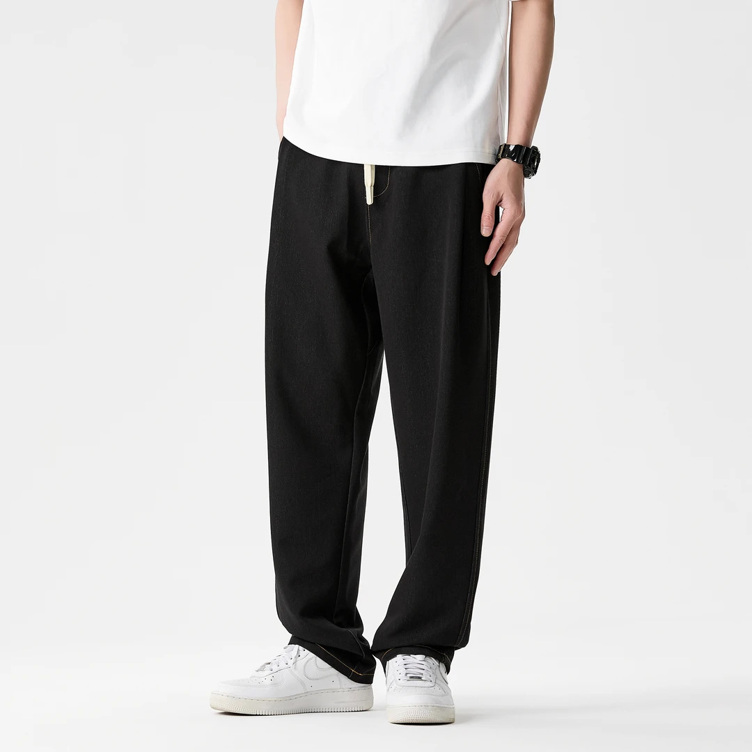 Spring and summer new fashion trend simple new stretch loose toe casual pants trend pants all-match fashion