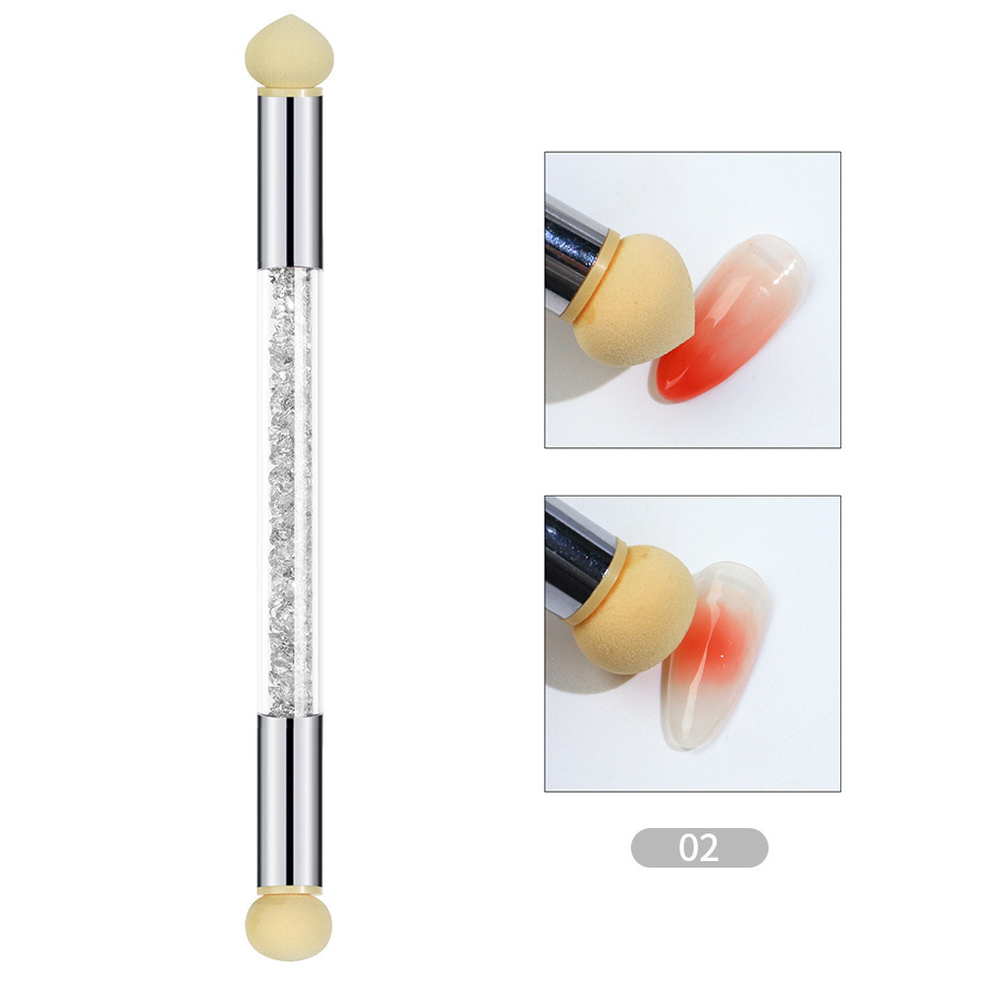 Herramientas de uñas pluma de esponja de uñas de doble cabeza pluma de color de punto pluma de tinta emborronada pluma de Arte de uñas gradiente ventas directas de fábrica