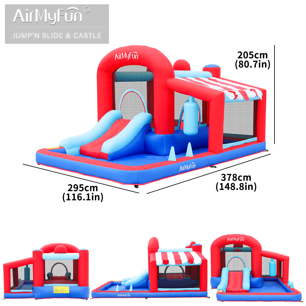AMF | Niños pequeño castillo inflable tobogán para el hogar cama de salto inflable combinación interior castillo inflable antideslizante