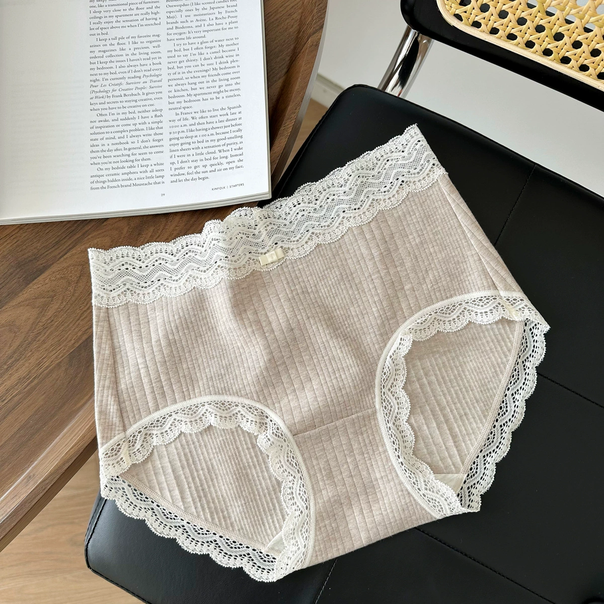 8402 Абрикосовый пепельный оттенок, обновление 7A, Бактербурбурус, класс А, легкие, роскошные, хлопковые, средней высоты, женские трусики, сумка, комфорт, бедра