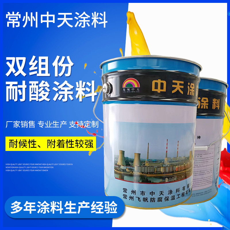 双组份耐酸涂料 底中面防水漆外墙楼顶内墙防腐漆 金属防腐涂料