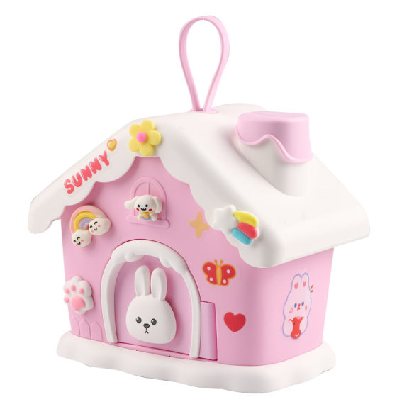 Creative DIY handmade snow house piggy bank can save removable piggy bank girl heart piggy bank decoration children's gift