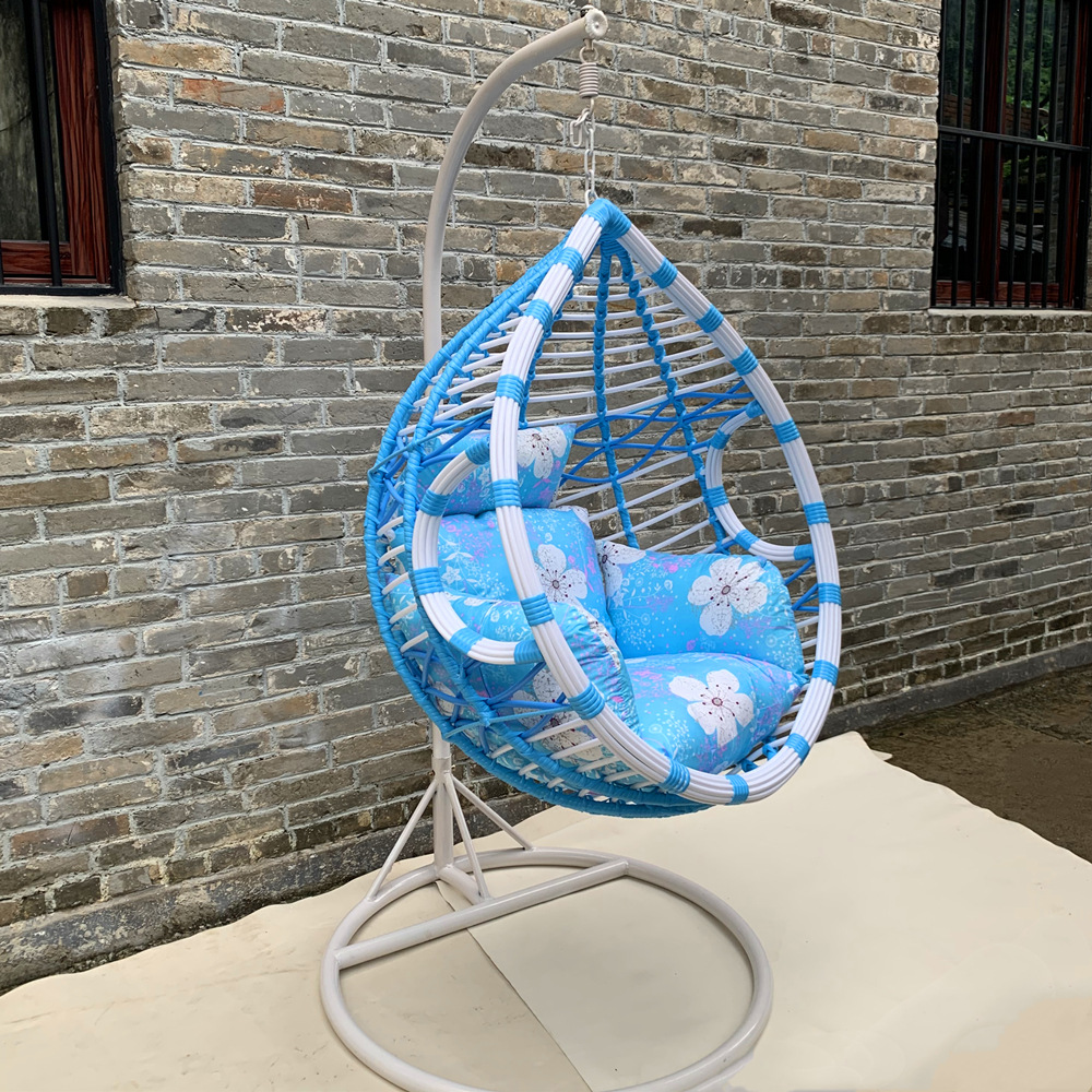 싱글 팔걸이 블루 + 화이트 두꺼운 지원 쿠션 + 카펫