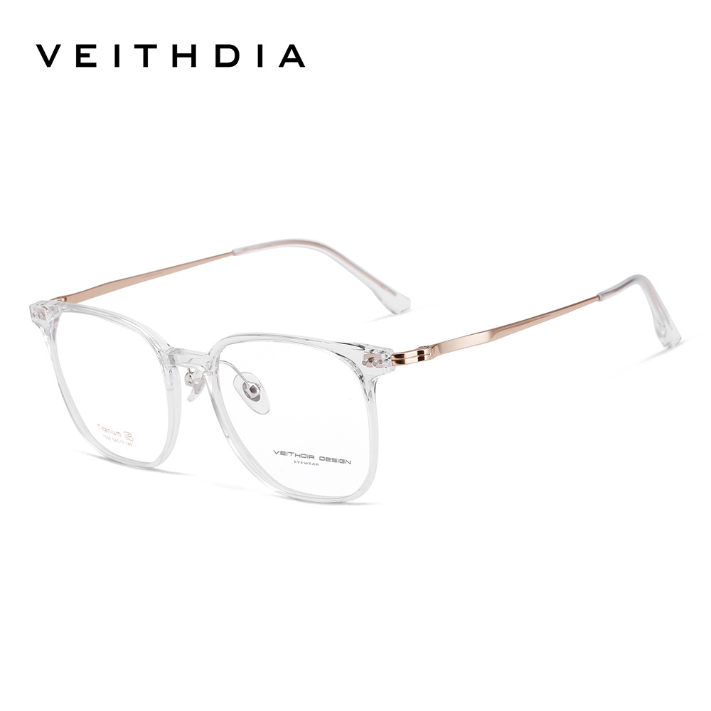 Gafas de miopía ópticas retro de pies cuadrados de titanio puro, marcos de ojos para hombres y mujeres pueden estar equipados con stock 7306