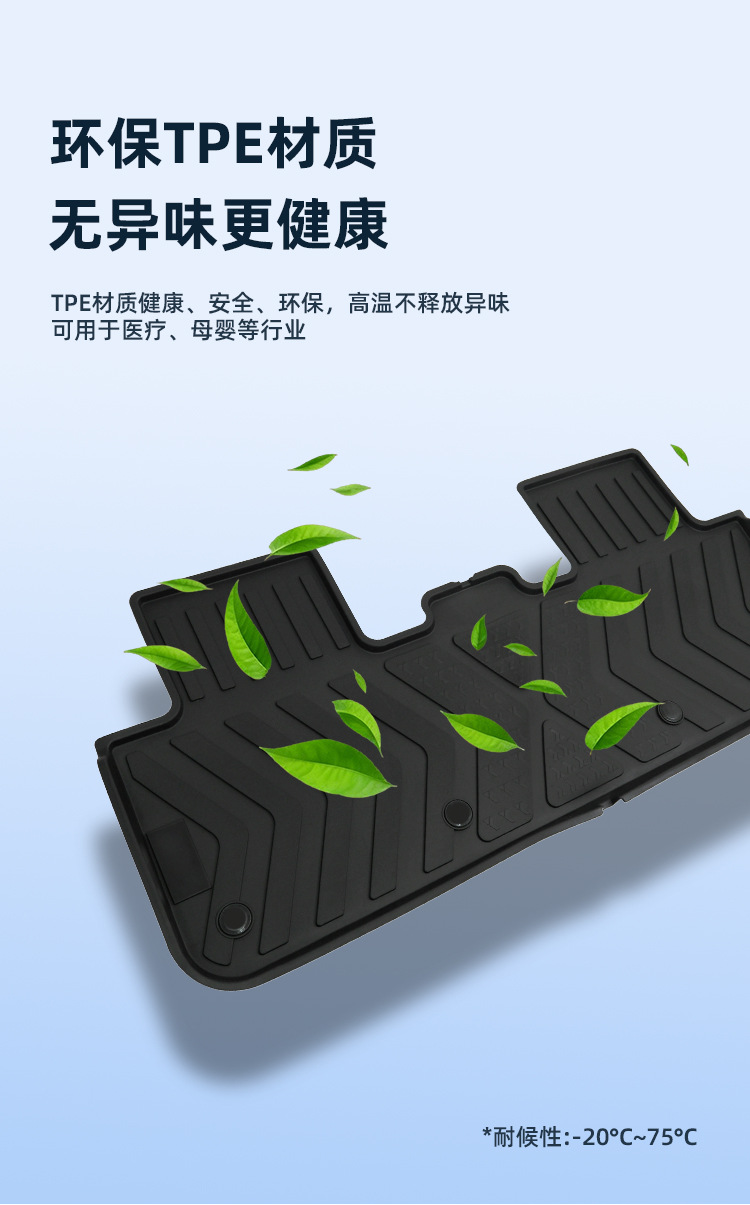 Shangjie z7 custom-fit car-specific TPE car floor mats, matte finish, one-piece molding, stable and non-slip