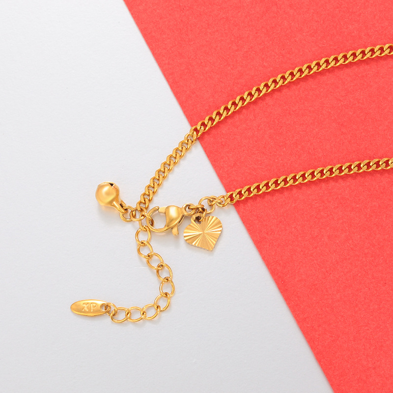 Xuping simple de acero inoxidable en forma de corazón, campana de tobillo con bordas de moda europea y americana, accesorios diarios fáciles de usar