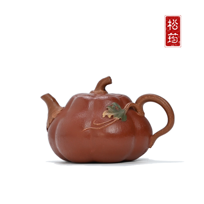 原矿段泥粉浆全手工南瓜薄胎仿生器宜兴紫砂壶小品自用茶壶130ML