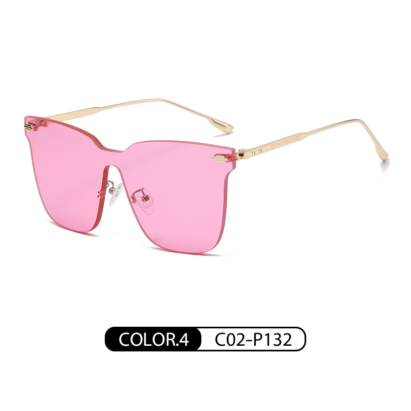Nuevas gafas de sol de moda europea y americana de las mujeres gafas de sol JS8523 lente de una sola pieza sin marco gafas de sol a prueba de rayos UV hombres