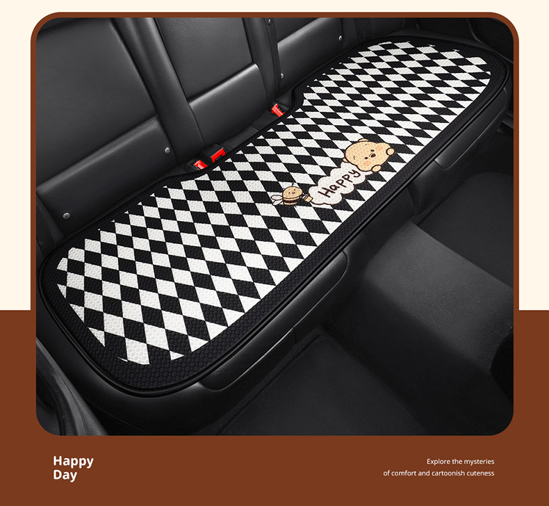 Car seat cushion four seasons universal cute Winnie the Poole girl seat cushion single-piece three-piece seat cover rear butt cushion