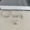Broken Heart Bracelet Set Silver