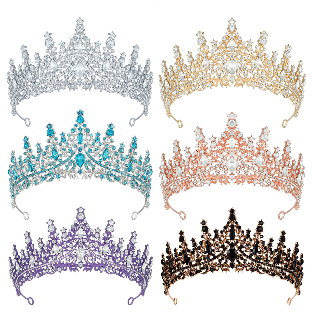 Nuevo lujo completo diamante nupcial corona diadema accesorios del vestido de boda elegante temperamento cristal nupcial corona accesorios para el cabello