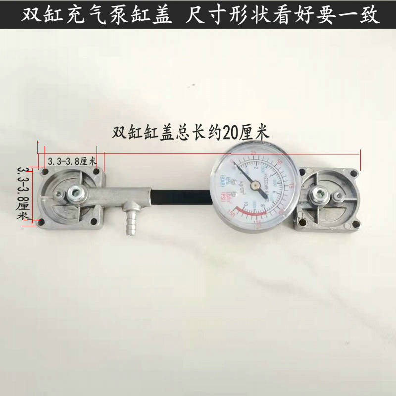 Bomba de aire montada en vehículo vehículo eléctrico cilindro único y doble sellado cabeza de cilindro medidor de presión de aire acessorio de manguera de goma de inflación