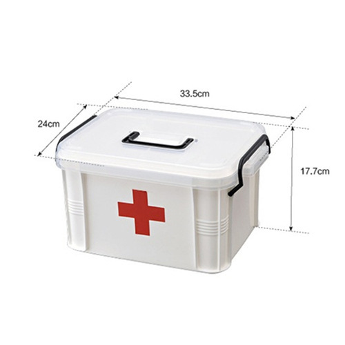 Home Portable Epidemic Prevention First-Aid Box with Handle, Moisture-Proof Medication Storage Double-Layer Emergency Kit Wholesale
