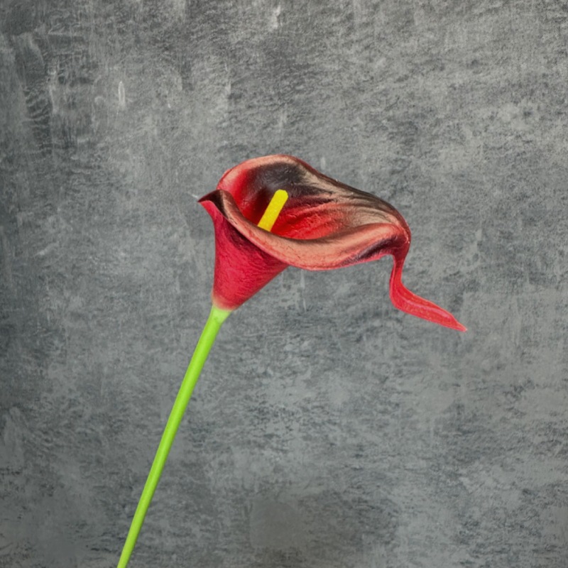 Flor artificial pu mini Calla Lily boda fotografía decoración del hogar mano-sensación flor falsa flor transfronteriza fábrica al por mayor
