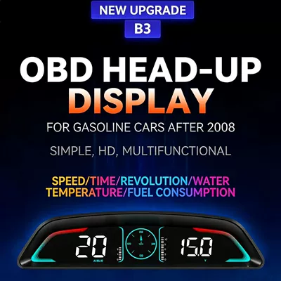 Vehicle HUD car-modified LCD smart driving - b3-obdlcd-screen-multifunctional-hud