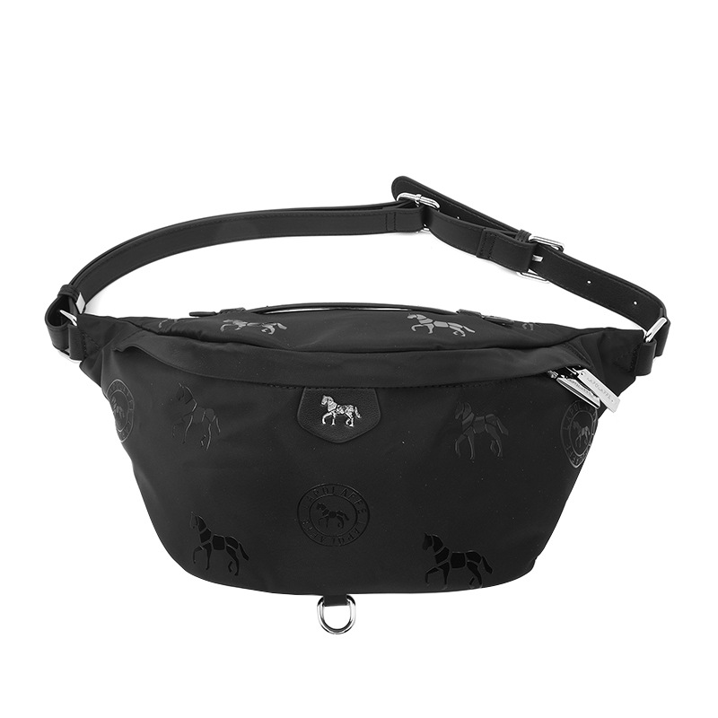 Hombres y mujeres de nylon impresión negro bolso de pecho de viaje de ocio moda de personalidad modelo LP7239 #