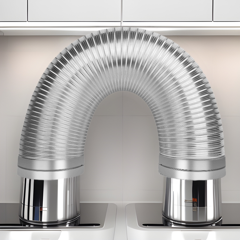 Range hood smoke exhaust pipe kitchen ventilation pipe exhaust pipe thickened exhaust pipe pure aluminum water heater smoke pipe soft pipe